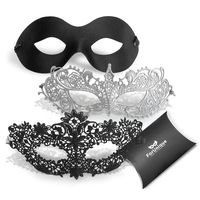 Masquerade Mask for Women Couples and Men -3 Pack Venetian Lace Eye Mask Luxury Black and Silver for Girl and Boy Fancy Party Prop Supplies Prom Ball Mardi Gras Festival Halloween Anniversary Carnival
