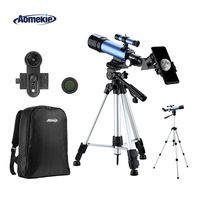 Aomekie Telescopes for Kids Adults Astronomy Beginners Refractor Telescope with Adjustable Tripod 10X Phone Adapter Finderscope Moon Filter 3X Barlow Lens and Backpack