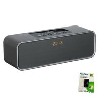 Portable Bluetooth Speaker, with10W Acoustic Driver, LED Display, FM Radio, Alarm Clock, Handsfree Speakerphone, Micro SD Card & USB & AUX-in Slots for Smart Phone, Tablet and More