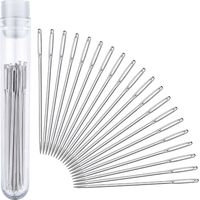 Outus Large-Eye Stitching Needles for Leather Projects with Clear Bottle, 20 Pack