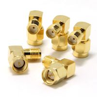 Ancable 5-Pack SMA Male to Female Right Angle 90 Degree RF Coaxial Adapter Connector