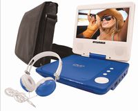 Sylvania SDVD9060-Combo-Blue, 9-Inch Swivel Screen Portable DVD Player with Deluxe Bag and Matching Color Headphone (Blue)