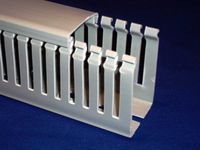 Machine-Pro Products 1 1/2 x 2-Inch Open Slot Finger Wiring Cable Raceway Duct with Cover, 2 Meter - Gray