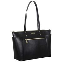 Kenneth Cole Reaction Women's Downtown Darling Faux Leather 15" Top Zip Laptop Tote, Black