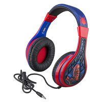 Spider Man Kids Headphones, Adjustable Headband, Stereo Sound, 3.5Mm Jack, Wired Headphones for Kids, Tangle-Free, Volume Control, Foldable, Childrens Headphones Over Ear for School Home, Travel