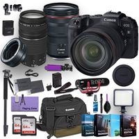 Canon EOS RP Mirrorless Digital Camera with 2 Canon Lens (RF 24-105mm f/4L is USM and EF 75-300mm f/4-5.6 III) Bundled w/Canon Mount Adapter EF-EOS R + Premium Accessory kit