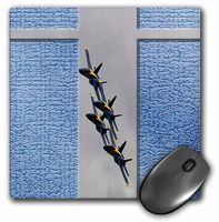 3dRose LLC 8 x 8 x 0.25 Inches Mouse Pad, Blue Angels at an Airshow in Southern Utah with Blue/Gray (mp_45372_1)