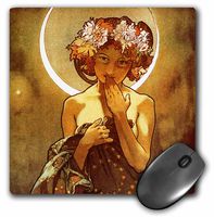 3dRose LLC 8 X 8 X 0.25 Inches Mouse Pad Mucha Luna (mp_171469_1)