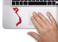 Map with flag inside Vietnam 4x1 inches sticker decal die cut vinyl - Made and Shipped in USA