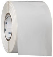Brady THT-107-423 4" Width x 300' Height, B-423 Permanent Polyester, Gloss Finish White Thermal Transfer Printable Label