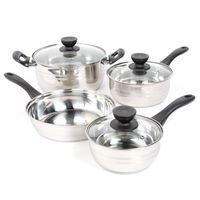 Sunbeam 91339.07 Alvordton cookware set, 7-Piece, Silver/Black