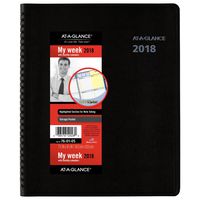 AT-A-GLANCE Weekly / Monthly Appointment Book / Planner, QuickNotes, January 2018 - December 2018, 8" x 9-7/8", Medium, Black (760105)