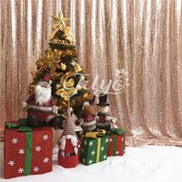 TRLYC Rose Gold 4 Width x6.5FT Height Wedding Sequin Backdrop Curtain