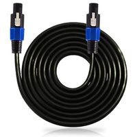 Speakon to Speakon  Audio Cord - Male Speakon Connector to Male Speakon Connection 30 ft 12 Gauge Black Heavy Duty Professional Speaker Cable Wire - Delivers Sound - Pyle Pro PPSS30