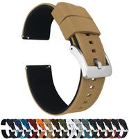 24mm Khaki Tan/Black - Barton Elite Silicone Watch Bands - Quick Release - Choose Strap Color & Width