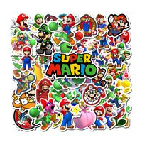 Super Mario Cartoon Waterproof Laptop Stickers Waterproof Skateboard Snowboard Car Bicycle Luggage Decal 50pcs Pack (Super Mario)