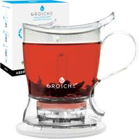 GROSCHE Aberdeen Perfect Tea maker - Teapot Set with Coaster, Tea Steeper / Teapot / Tea Infuser, 34 fl. oz  - 1 liter, Easy Clean Steeper, BPA-Free.