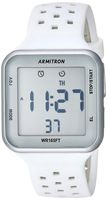 Armitron Sport Unisex 40/8417SWT Digital Chronograph White and Grey Perforated Silicone Strap Watch