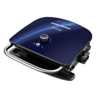 George Foreman GBR5750SCBQ Grill & Broil 7-in-1 Electric Indoor Grill, Broiler, and Panini Press, Blue, Removable Plates