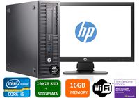 HP Prodesk 600 G1 SFF Slim Business Desktop Computer, Intel I5-4570 3.20 GHz, 16GB RAM, 256GB SSD + 500gb SATA Drive,with 22" P221 HP Monitor, DVD, USB 3.0, Windows 10 Pro 64 Bit (Renewed)