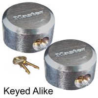 Master Lock 6271KA 2 Pack 2-7/8in. ProSeries Reinforced Hidden Shackle Rekeyable Pin Tumbler Keyed Alike Padlock, Chrome