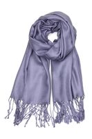 Achillea Large Soft Silky Pashmina Shawl Wrap Scarf in Solid Colors (Bluish Purple)