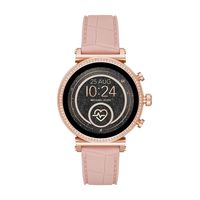 Michael Kors Access Women's Sofie Heart Rate' Stainless Steel Touch-Screen Smartwatch with Silicone Strap, Pink, 18 (Model: MKT5068)