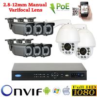 GW Security 8 Camera 5MP 1920P PoE IP CCTV Kit : 6 x 1920P IP PoE 2.8-12mm Bullet Cameras + 2 x 1080P Auto Tracking IP PTZ 4.7 ~ 94mm 20X Optical Zoom + 1x 8 Channel 5MP NVR + 1x 4TB HDD High Definition Video Surveillance For Your Home or Business
