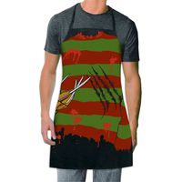ICUP Nightmare On Elm Street - Freddy Krueger Gren and Red Sweater and Claw Character Adult Size 100% Cotton Adjustable Black Apron