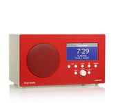 Tivoli Audio Albergo Clock Radio with Bluetooth, Gloss Red/White