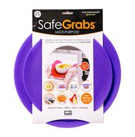 Safe Grabs: As Seen on Shark Tank Original Multi-Purpose Silicone Microwave Mat | Splatter Guard, Trivet, Hot Pad, Pot Holder, Minimize Mess (Heat Resistant, Dishwasher Safe), Set of 2, Purple