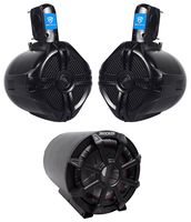 KICKER 45CWTB82 TB 8" 600w Marine Subwoofer+Enclosure+6.5" Wakeboard Speakers