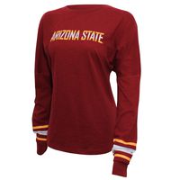 NCAA Arizona State Sun Devils Women's Campus Specialties Long Sleeve Fan Tee, XX-Large, Maroon