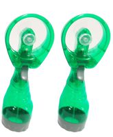 DLUX Water Misting Fan Handheld Battery-Operated (Green) 2 Pack
