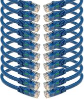 iMBAPrice - 100 ' Cat5e RJ45 Network Ethernet Patch Cable, (10 Pack), Blue (IMBA-CAT5-100GY-10PK)