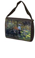 Woman with A Parasol in The Garden of Argenteuil by Claude Monet Laptop - Messenger Bag