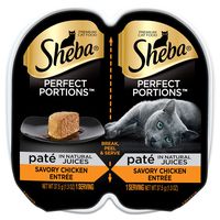 Sheba Wet Food Sheba Perfect Portions Wet Cat Food Pate In Natural Juices Signature Savory Chicken Entree, (1) 2.6 Oz. Twin Pack Tray, 2.6 Oz
