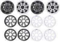 (4) KICKER 45KM654 6.5" 390w Marine Boat Speakers KM65 w/Charcoal+White Grilles