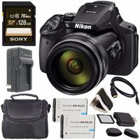 Nikon COOLPIX P900 Digital Camera 26499 + Rechargable Li-Ion Battery + Charger + Sony 128GB SDXC Memory Card + Small Soft Carrying Case + HDMI Cable + Card Reader + Memory Card Wallet Bundle