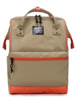 Kah&Kee Polyester Travel Backpack Functional Anti-theft School Laptop for Women Men (Dark BeigeOrange, Large)