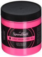Speedball Acrylic Non-Flammable Screen Printing Ink, 8 oz, Fluorescent Hot Pink - 1483702