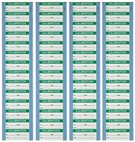 Brady WO-10-VP 1.5" Width x 0.625" Height, B-500 Repositionable Vinyl Cloth, Green on White Calibration Label, Legend"Calibration" (Pack of 5 Card, 14 per Card) (Fоur Расk)