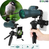ESSLNB Monocular 12x50 Monocular Telescope BAK4 & FMC Waterproof Monocular with Smartphone Adapter and Tripod for Bird Watching Hunting Camping