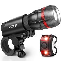 Vont Bike Light, Comes with Free Tail Light, Bicycle Light Installs in Seconds Without Tools, Powerful Bike Headlight Compatible with: Mountain, Kids, Street, Bikes, Front and Back Illumination