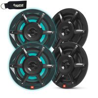 JBL MB6520AM - Two Pairs of Stadium Marine MB6520 Black 6.5" Premium 2-Way RGB LED Coaxial Speakers