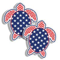 Stars and Strips Sea Turtle Sticker Custom Printed Die Cut Vinyl Graphics Car Truck Laptop Phone Book
