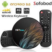 Sofobod HK1 MAX TV Box with Wireless Keyboard Android 9.0 TV Box 4GB RAM 32GB ROM 2.4G/5G Dual WiFi H.265 Decoding HD 4K Set top Box