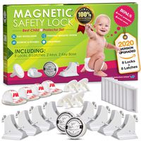 Invisible Magnetic Cabinet Locks Child Safety Kit, Secure Kitchen & Bedroom Cabinets. Cupboards with 8 Baby Proofing Cabinets Door & Drawer Locks for Kids & Toddlers. 2 Keys & 3M Adhesive Straps.