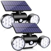 Ollivage Outdoor Solar Lights, 30 LED Solar Security Lights with Motion Sensor Dual Head Spotlights IP65 Waterproof 360° Adjustable LED Solar Motion Lights for Front Door Garage Patio Deck, 2 Pack