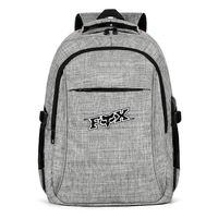 Laptop Backpack Waterproof Fox-Racing-Logo- Business Laptop Backpack with USB Charging Port for Men Womens Durable Laptops Backpack Fits 15.6 Inch Laptop Notebook-Grey